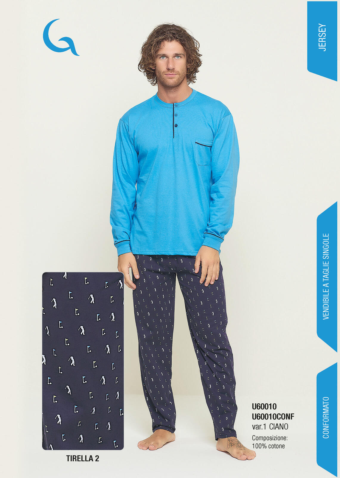 MEN'S PAJAMAS S/L U60010 Tellini S.r.l. Wholesale Clothing